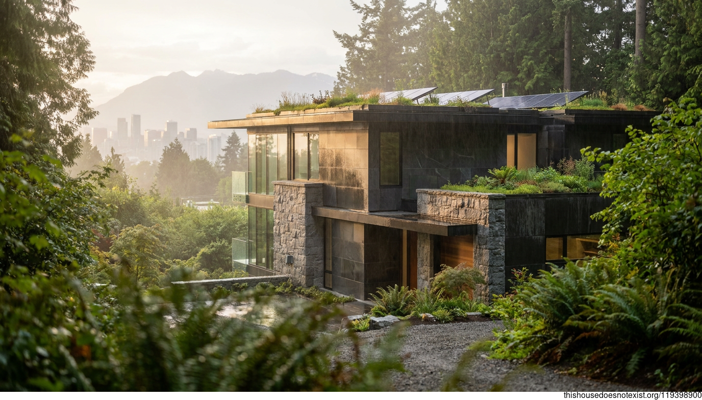 Polished Black Stone Vancouver Daylight Home
