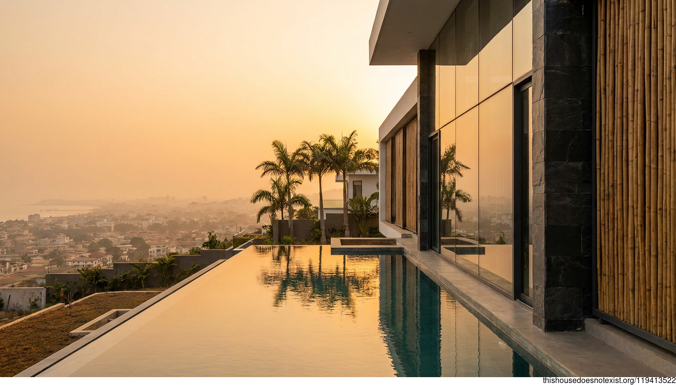 Polished Glass Meets Bamboo Pool