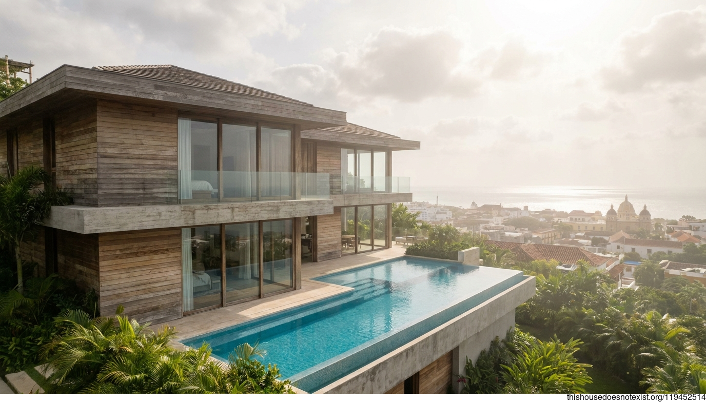 Modern Cartagena Concrete House with Pool