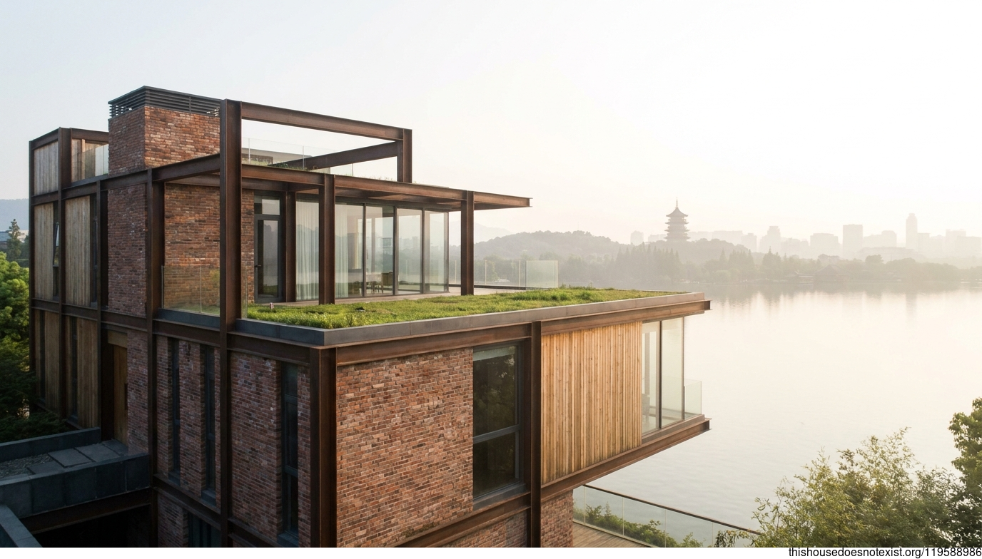 Steel Brick Cedar Futuristic Hangzhou