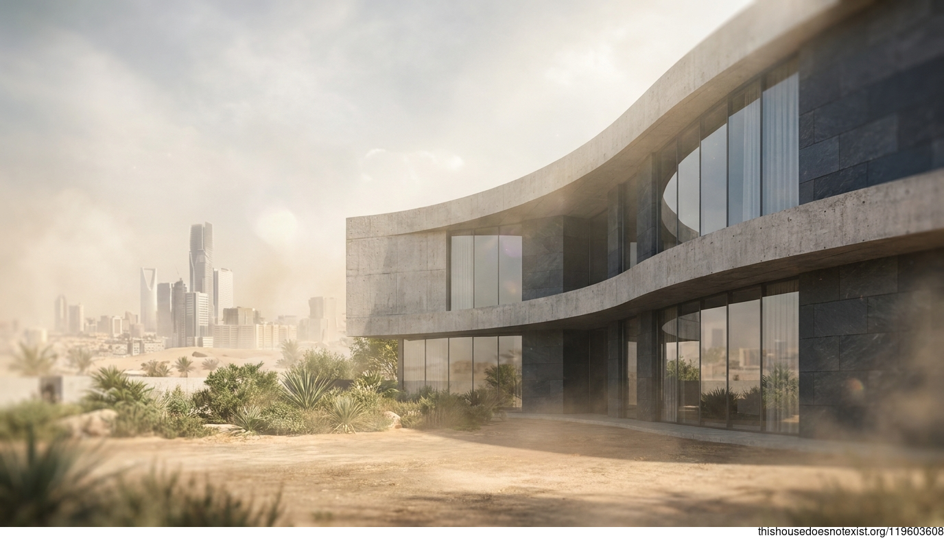 Curved Concrete in Riyadh Sunlight