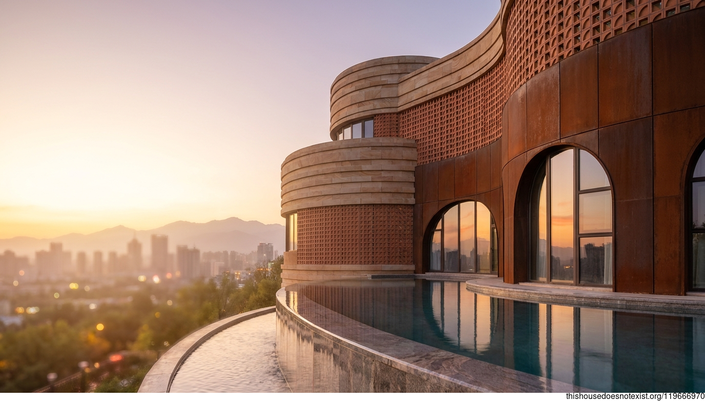 Circular Corten Home, Urumqi