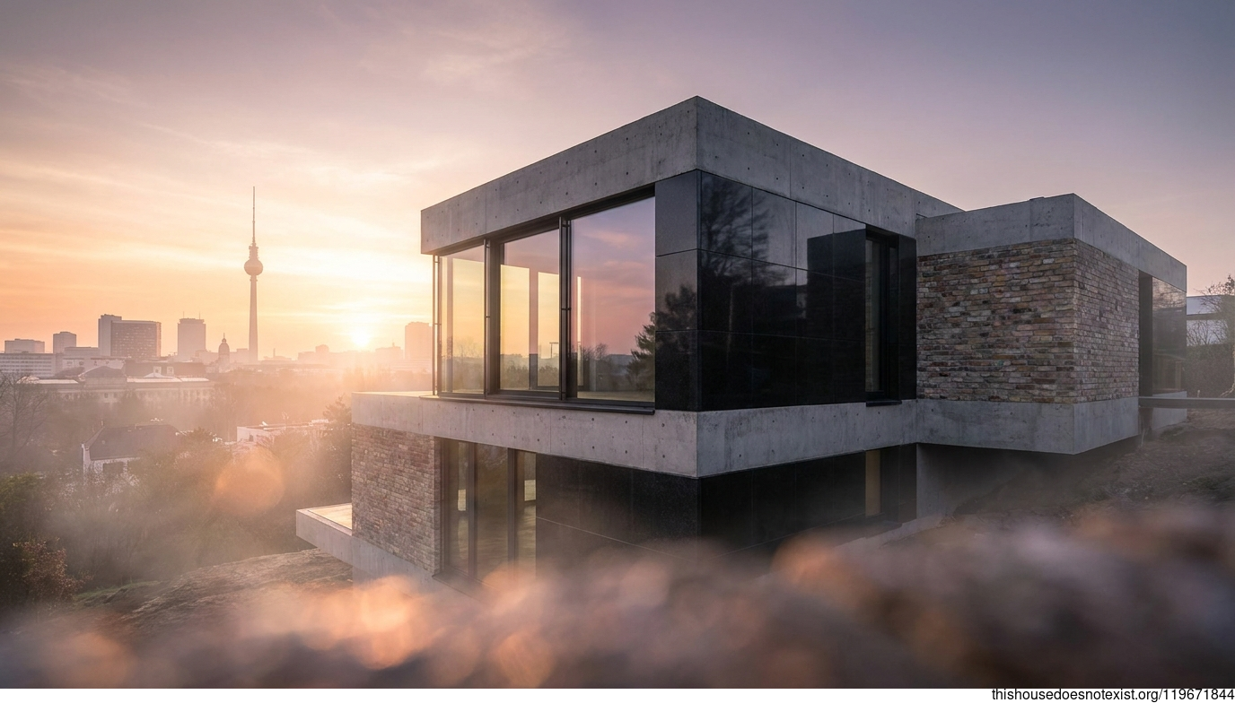Berlin Brutalist Concrete Sunrise Exterior