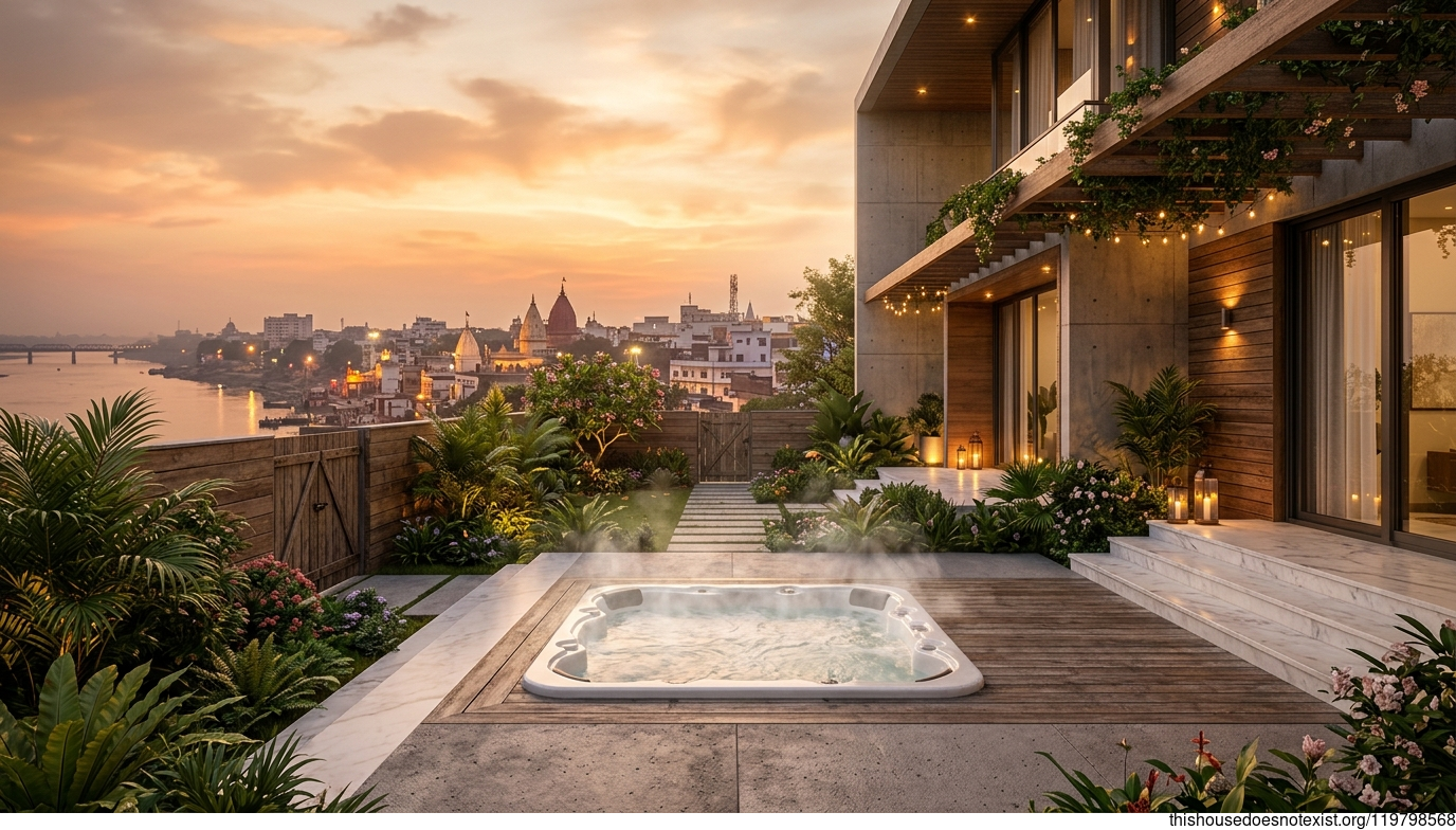 Patna's Polished Concrete Sunset Garden