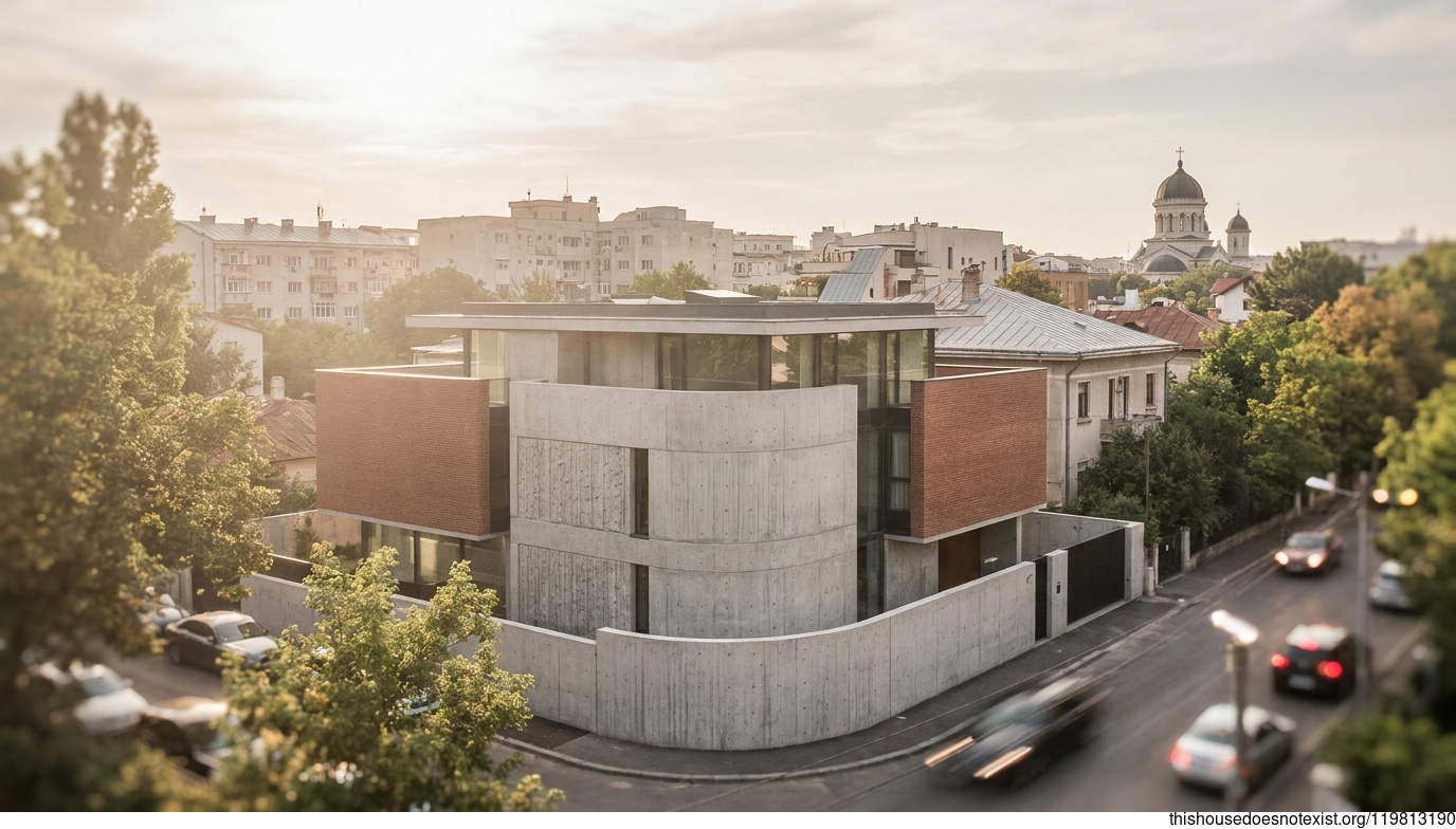 Circular Concrete House Bucharest Romania