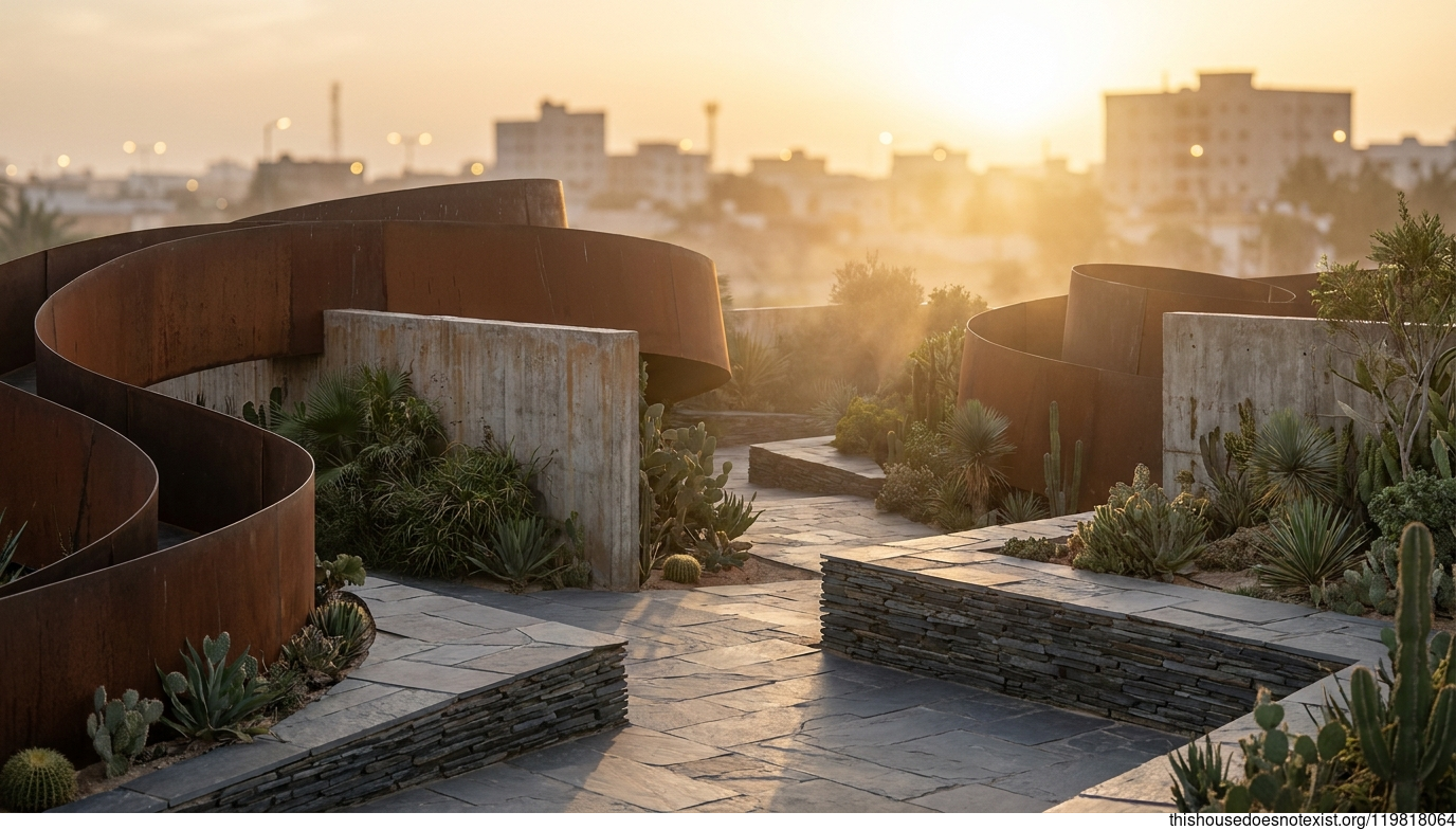 Corten Curves Over Nouakchott Concrete