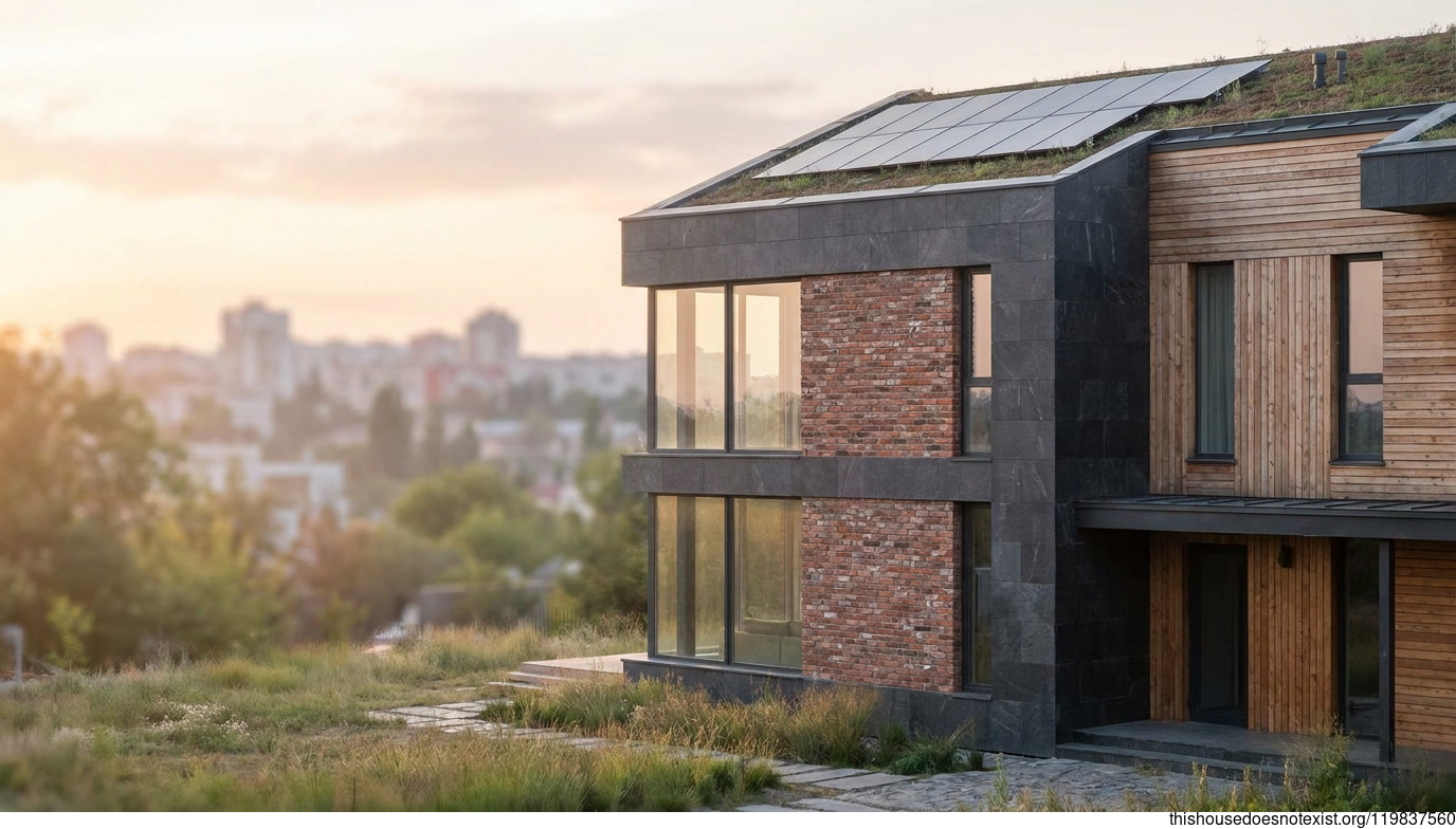 Polished Black Stone House