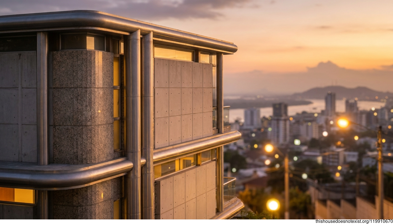 Modern Deco House at Sunset