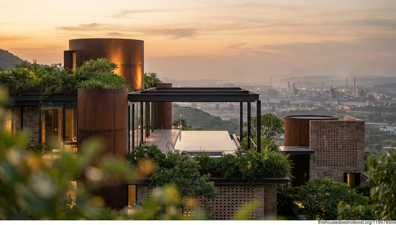 Tropical Corten Sunset Villa, Baotou