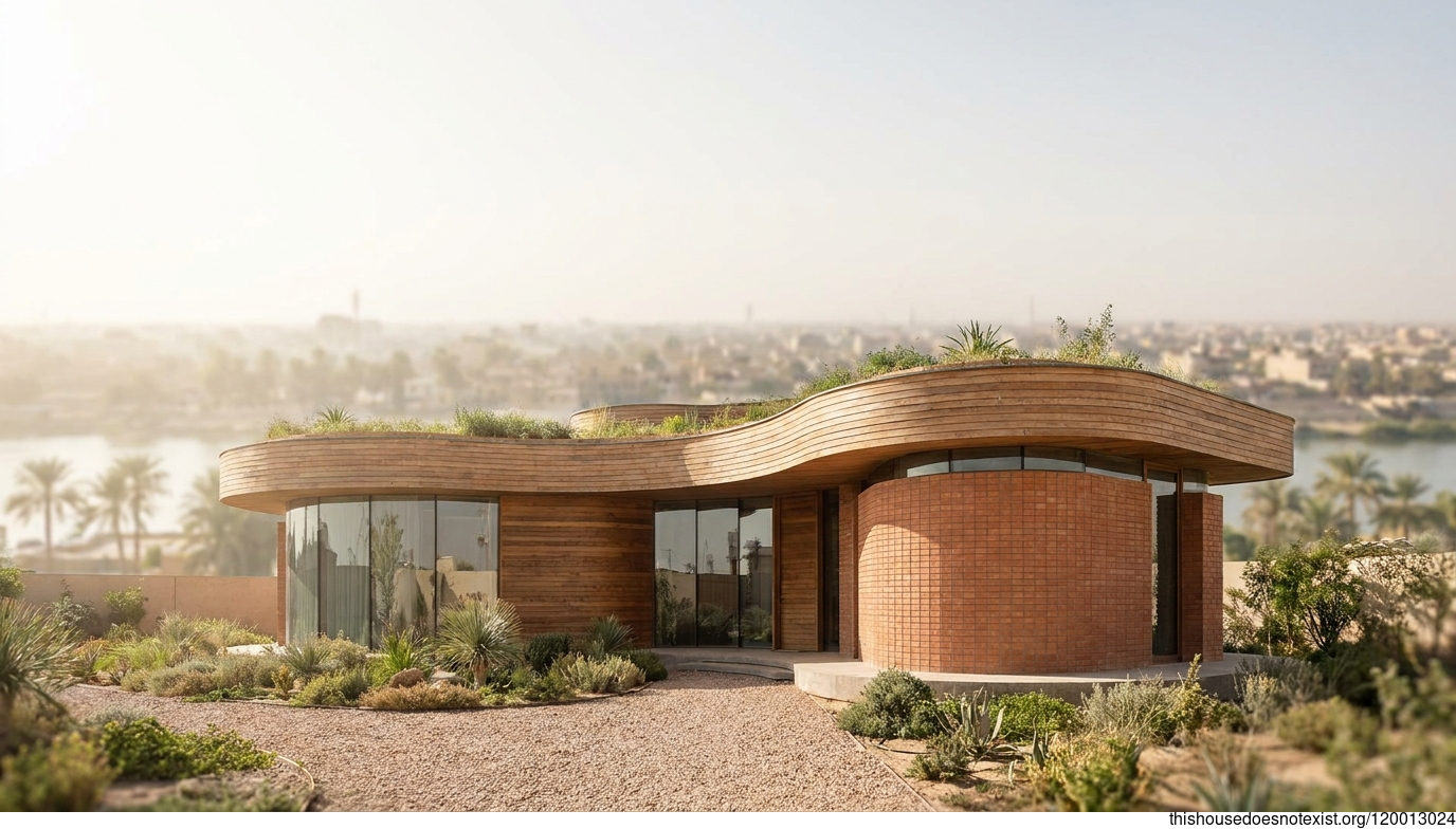 Basra's Curved Cedar Terracotta Echo