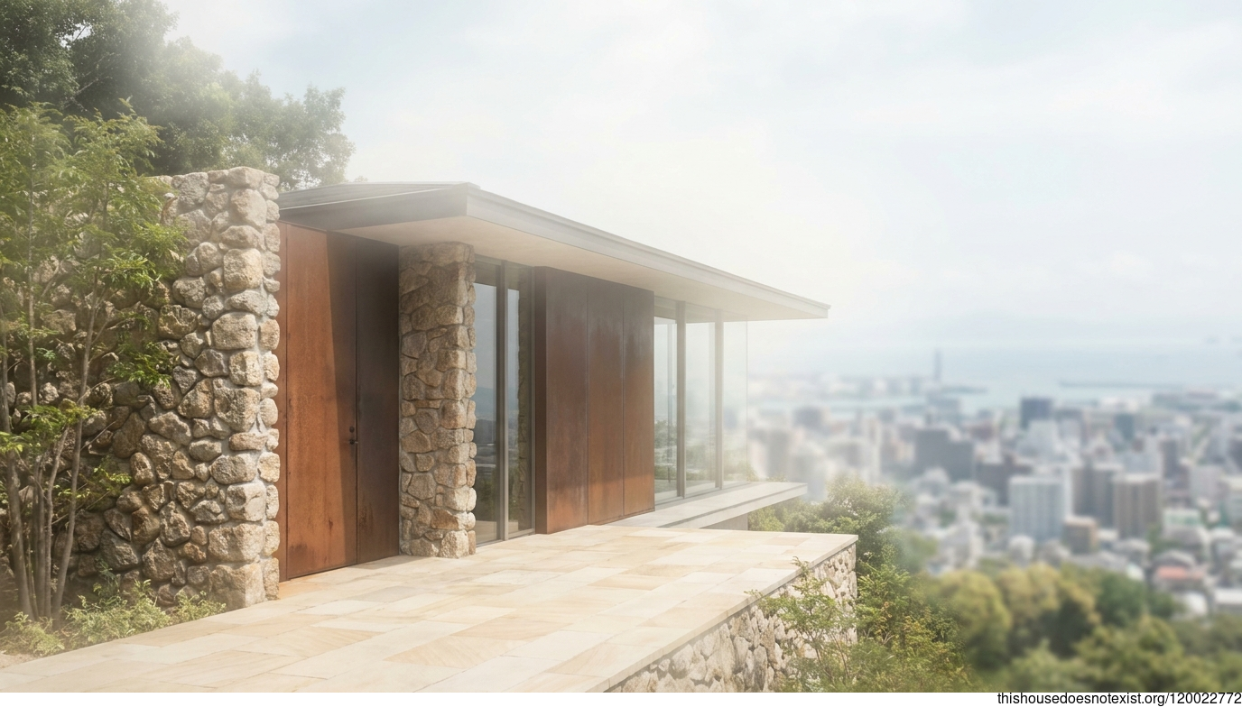 Modern Minimalist Granite-Corten Residence