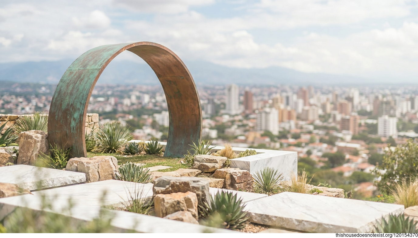 Copper Curves Over Santa Cruz Marble