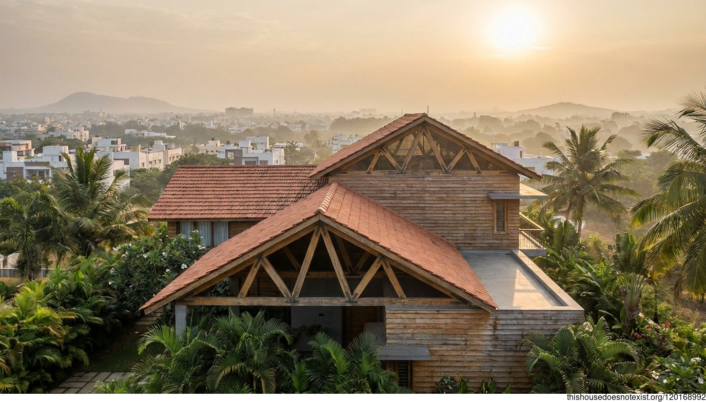 Industrial Cedar Triangular Residence