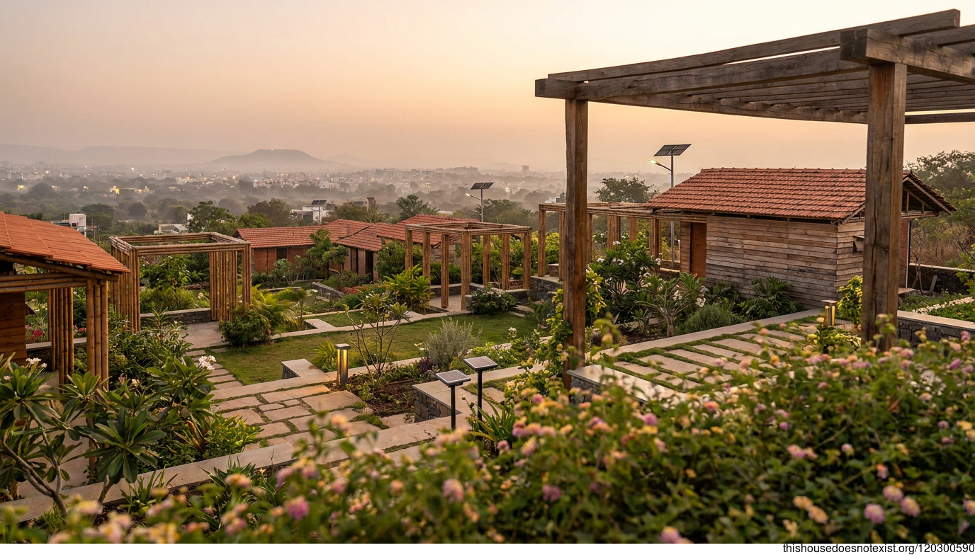 Rectangular Bamboo Terracotta Sunset Garden