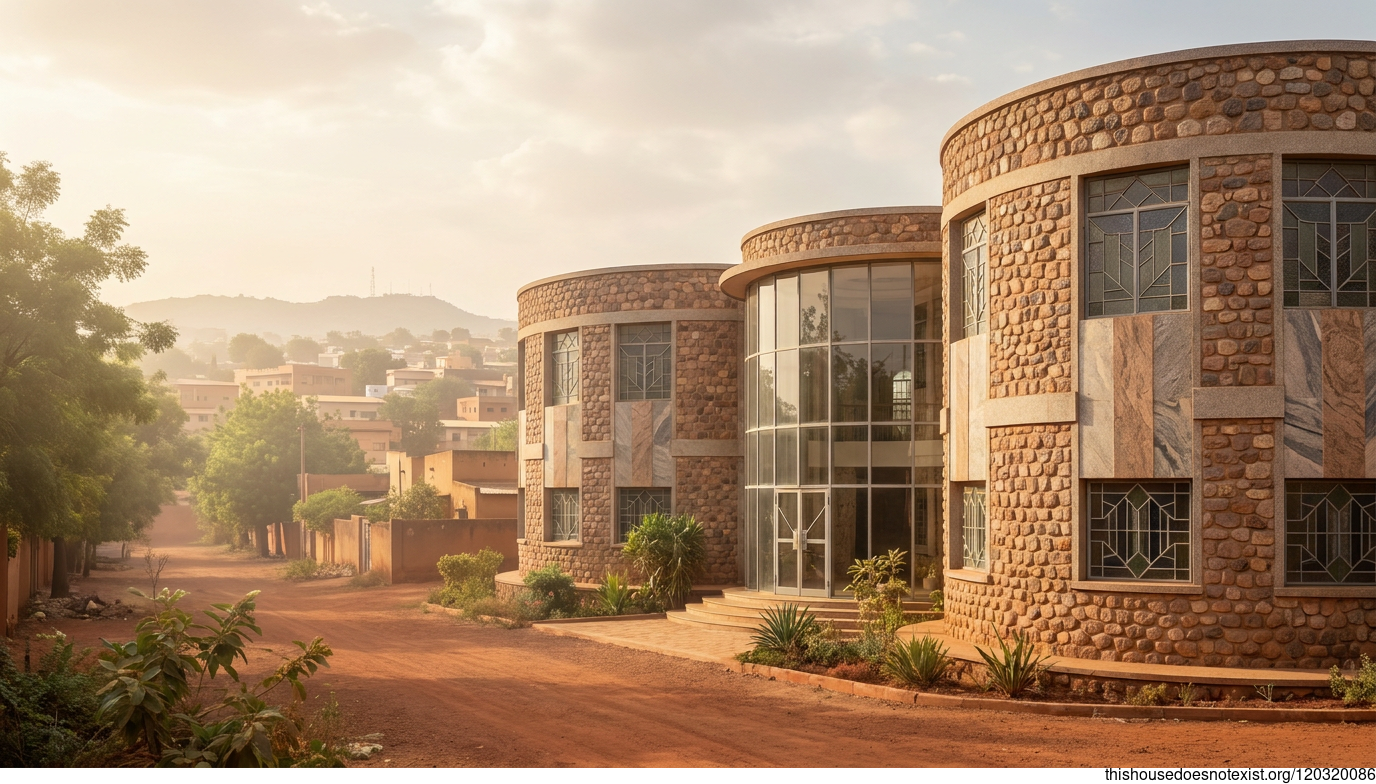 Ouagadougou Circular Granite Glass Home