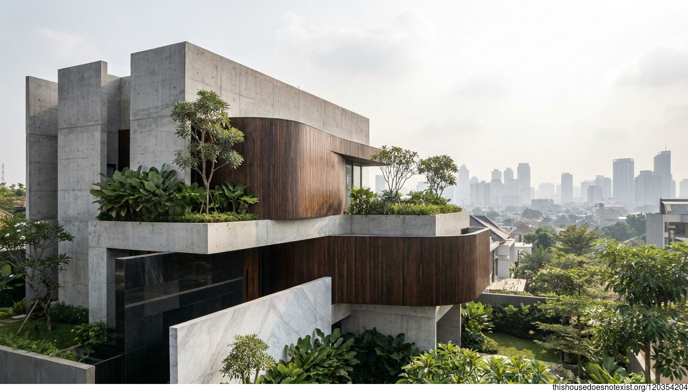 Jakarta’s Curved Stone House