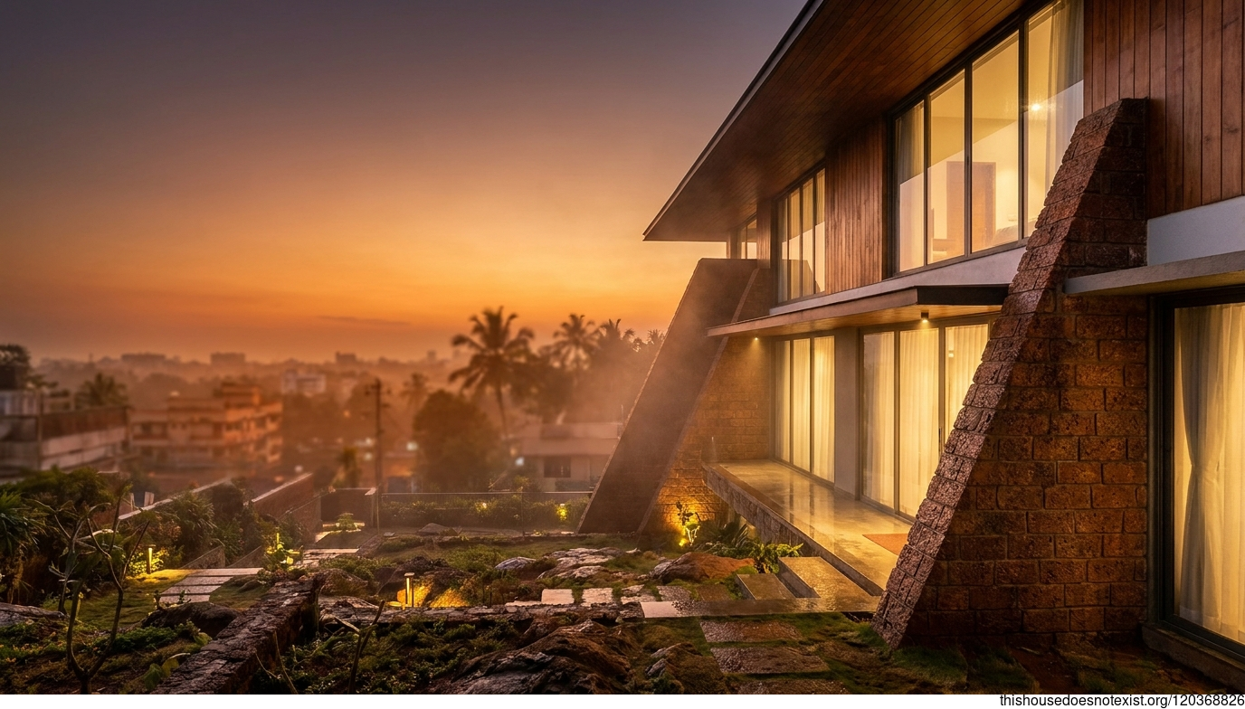 Triangular Glass House, Kozhikode Sunset
