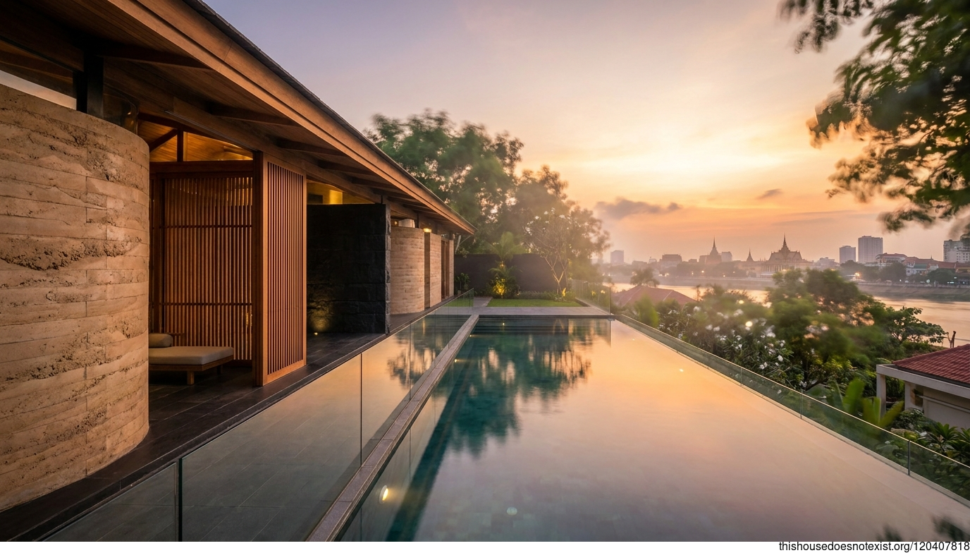 Minimalist Sunset in Phnom Penh