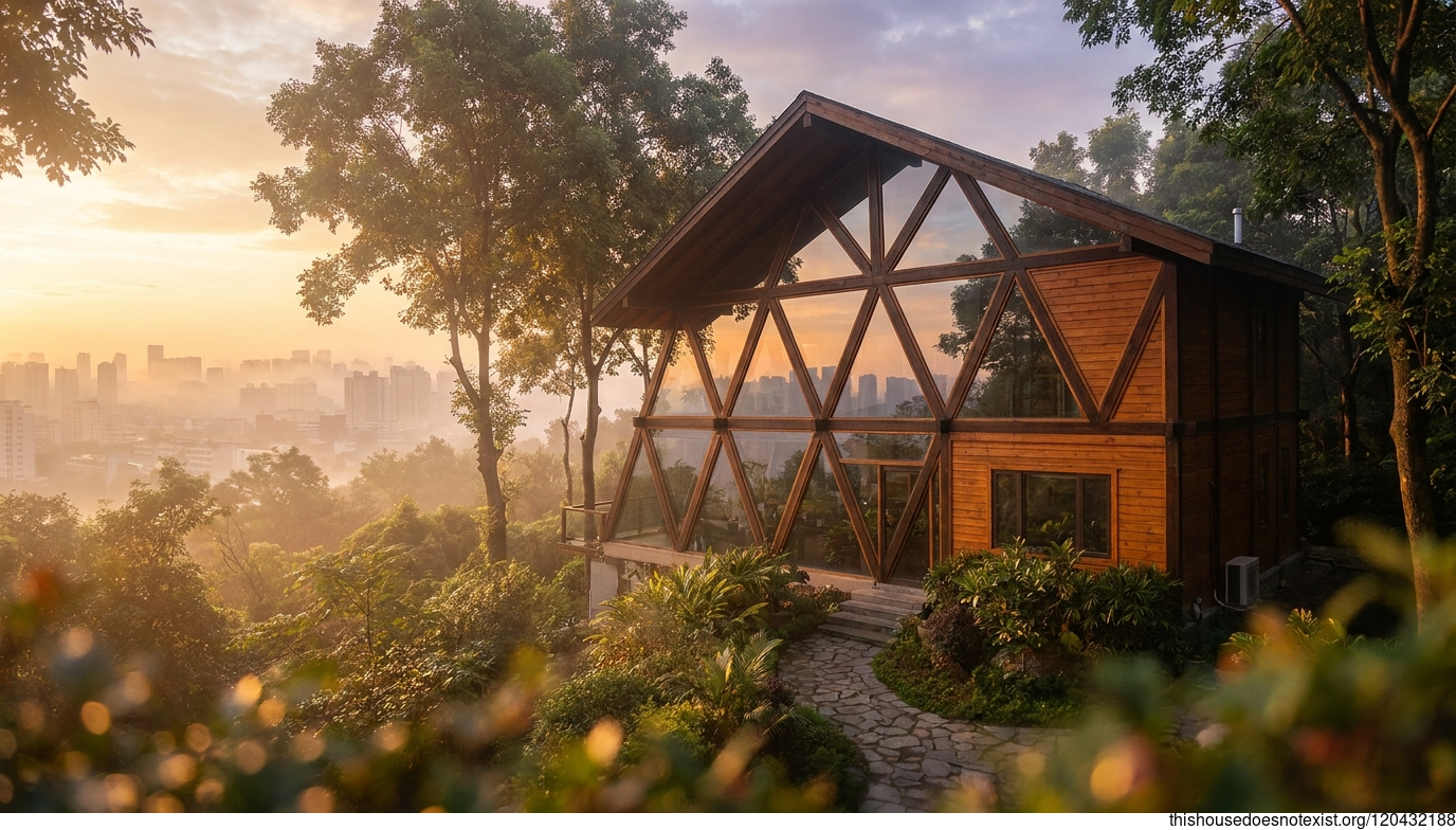 Triangular Timber Sunrise Home in Changchun