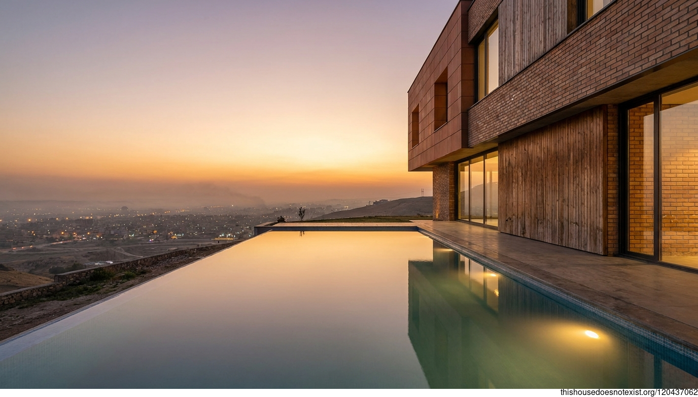 Polished Modern Terrace at Sunset in Kirkuk