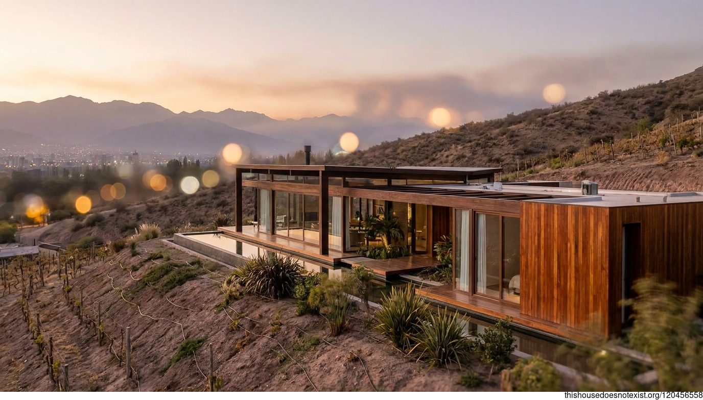 Modern Tropical Timber Residence Mendoza Argentina