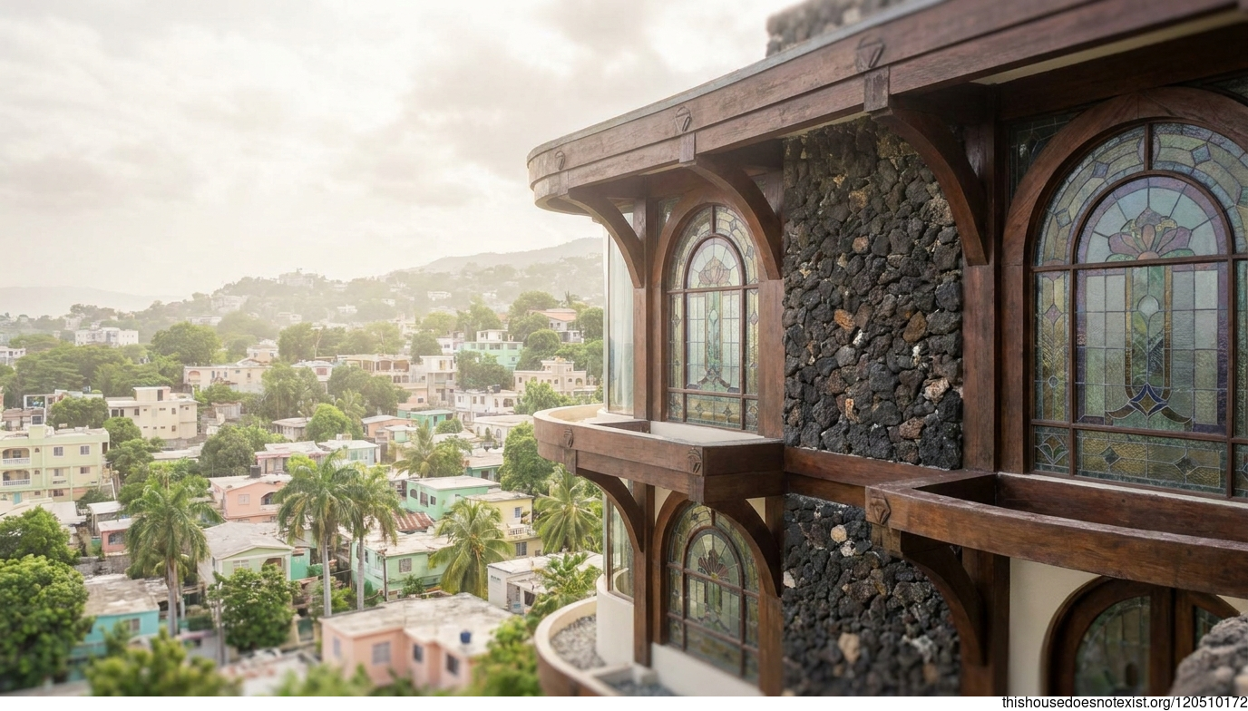 Curved Timber House in Port-au-Prince