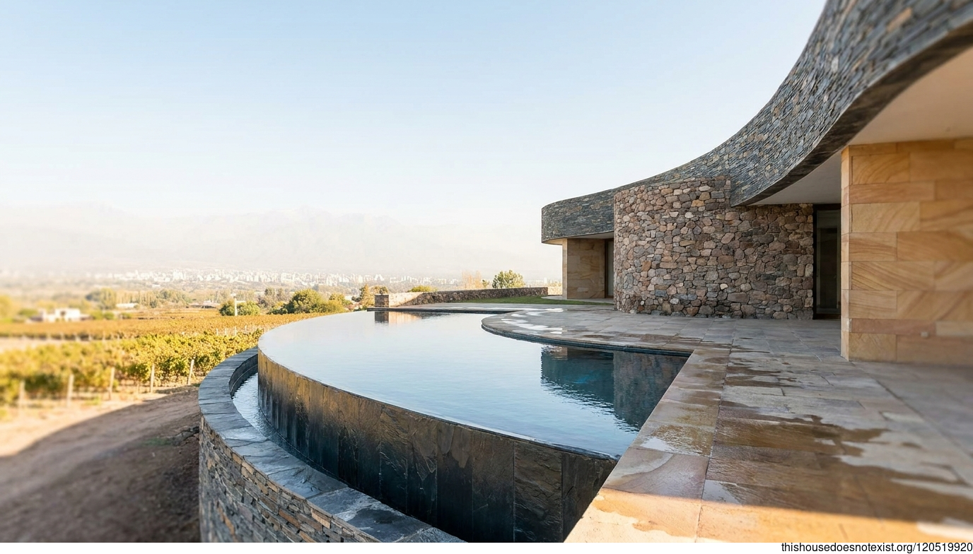 Curved Stone & Infinity Pool