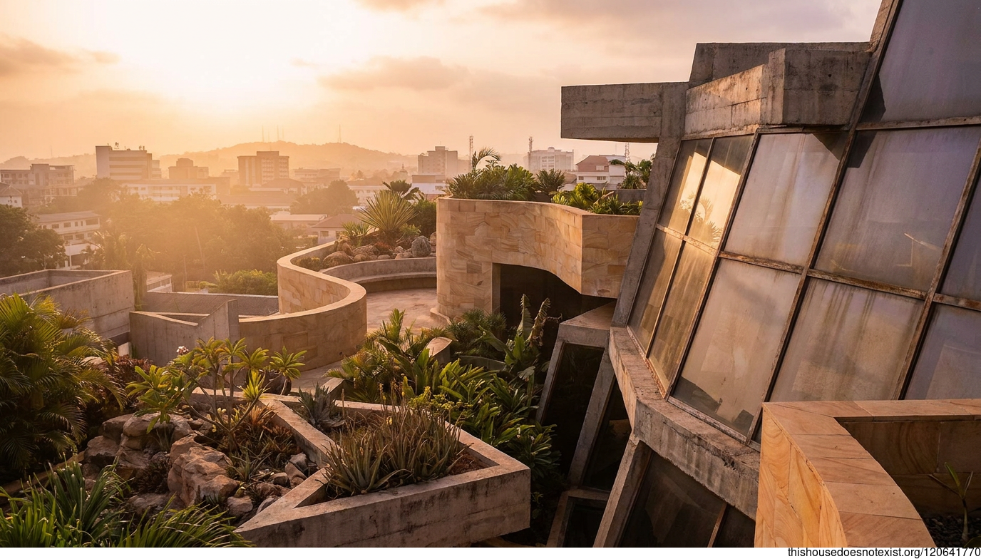 Accra Brutalist Sunset Garden