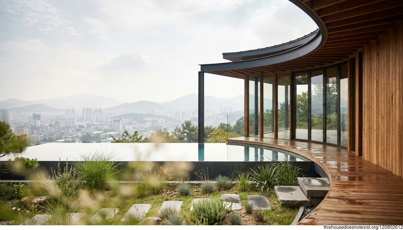 Daegu's Curved Cedar Infinity Garden