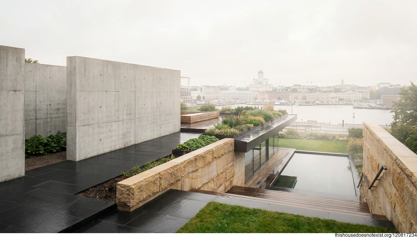 Modern Concrete Garden, Helsinki Daylight