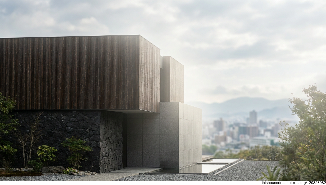 Minimalist Modern Granite House in Fukuoka