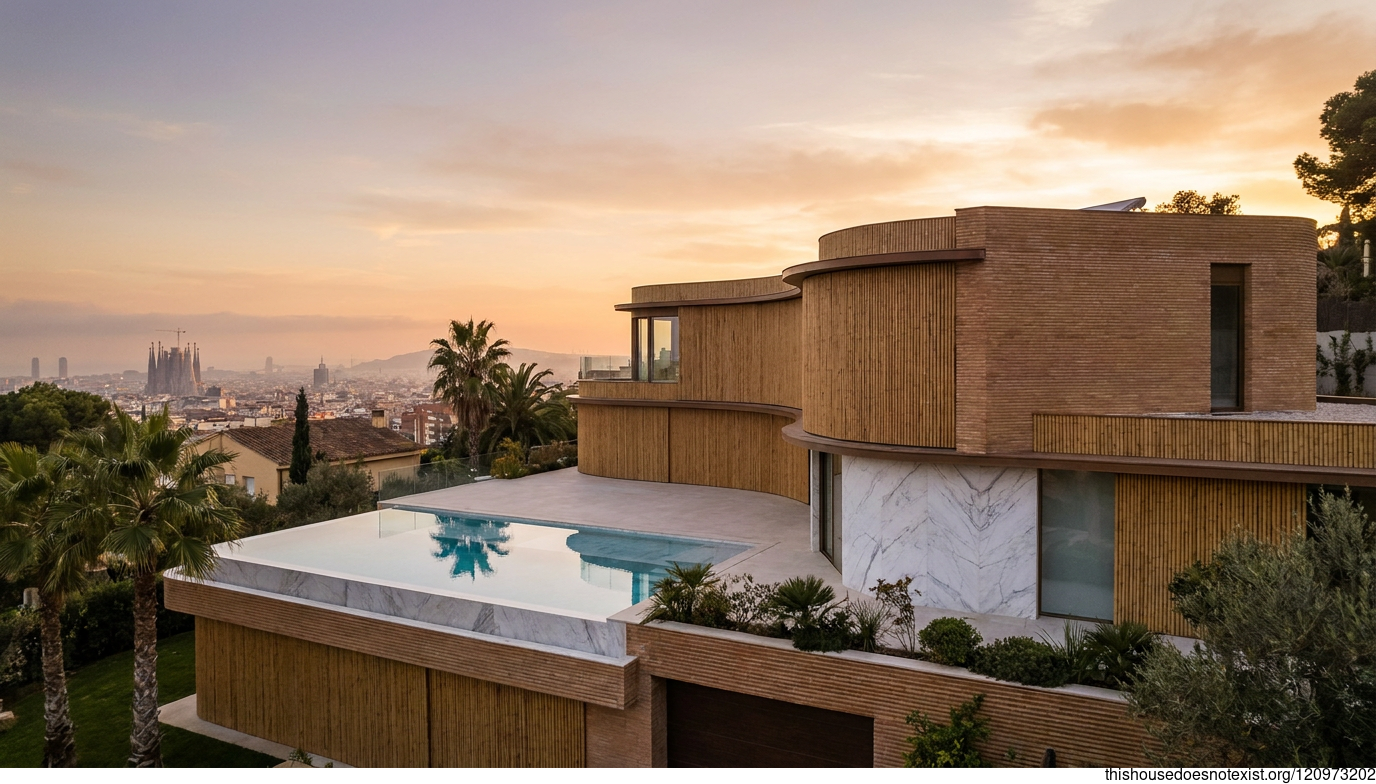 Curved Bamboo Sunset Villa, Barcelona