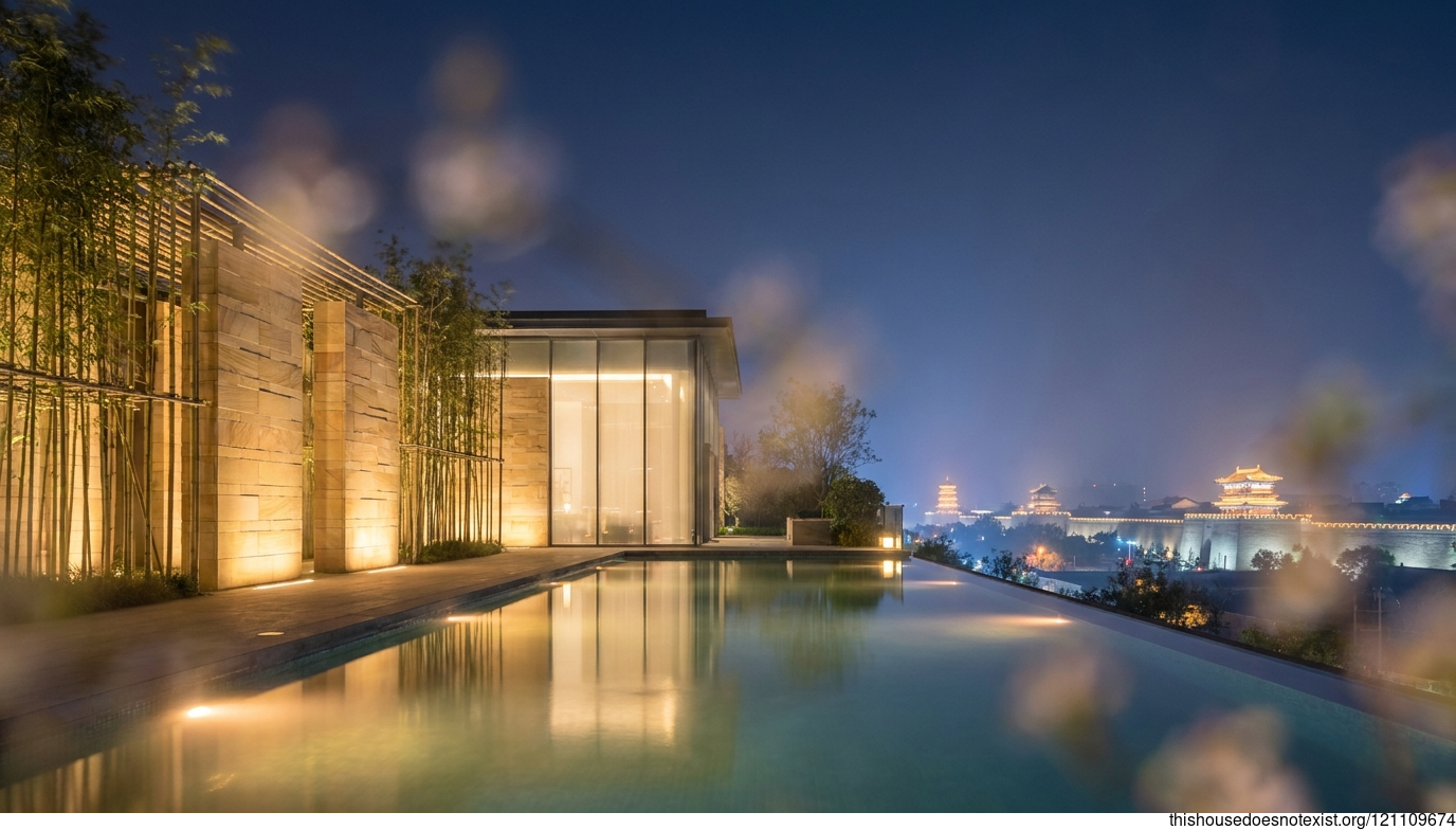 Modern Eco Garden Retreat, Datong Night