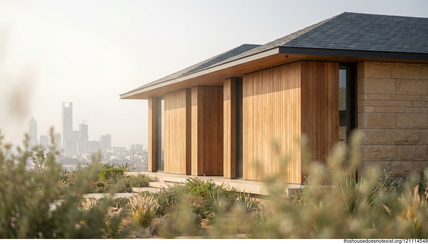 Minimalist Cedar Sandstone House Jeddah