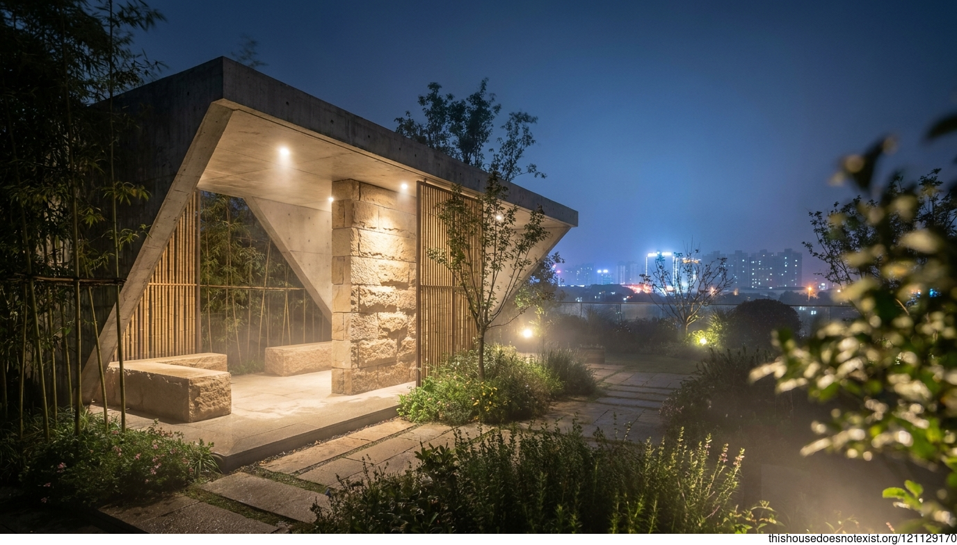 Modern Scandinavian Night Garden in Cixi