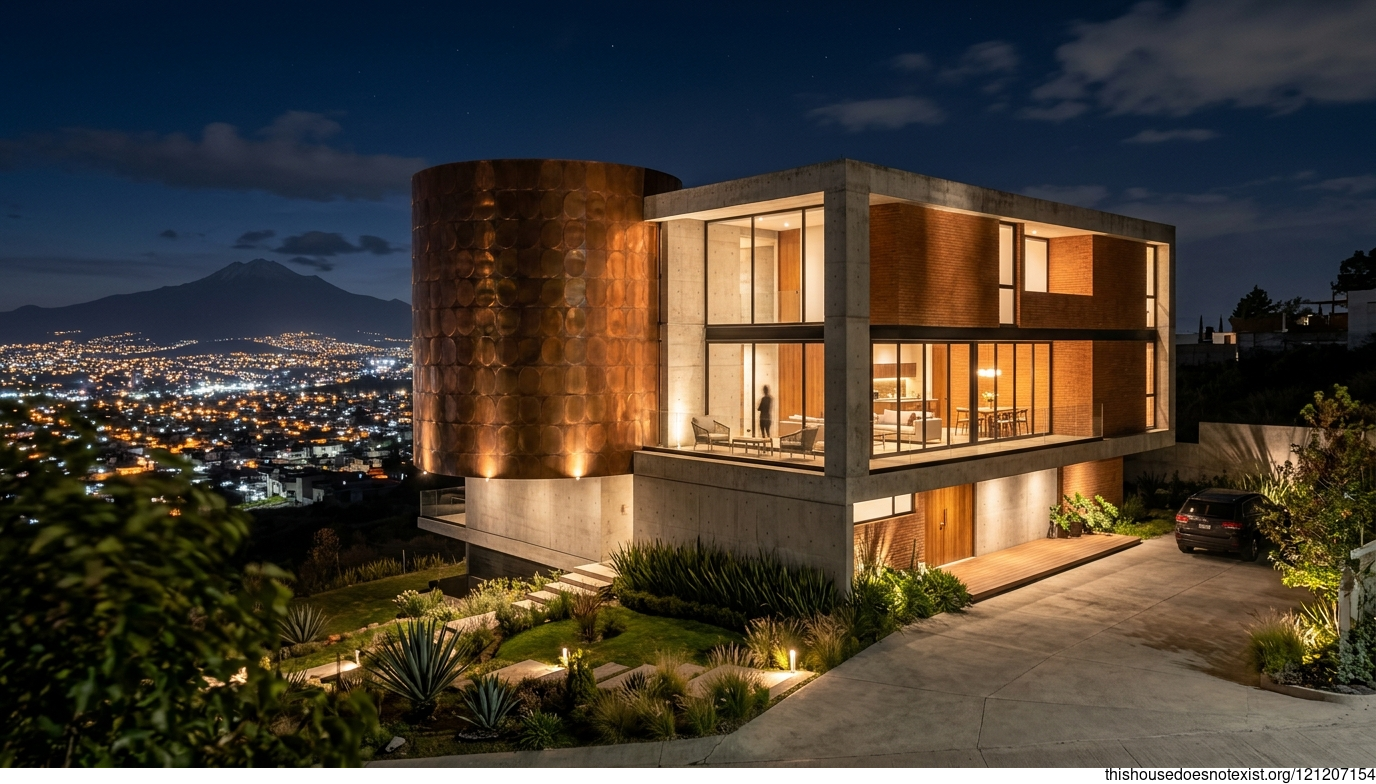 Circular Copper Night House