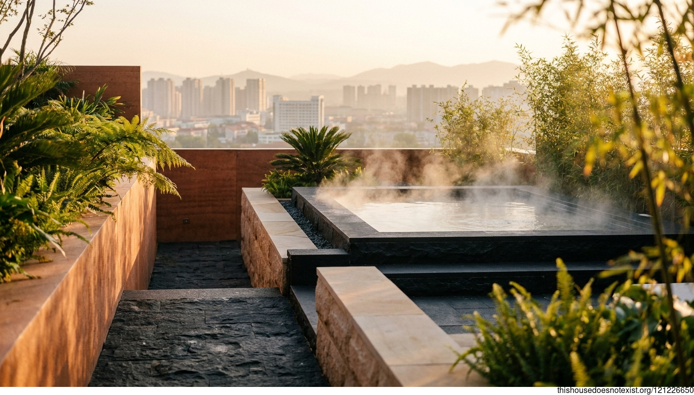 Polished Tropical Modern Garden Sunset