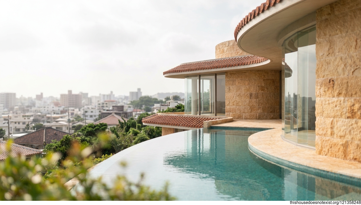 Modern Minimalist Sandstone House in Okinawa