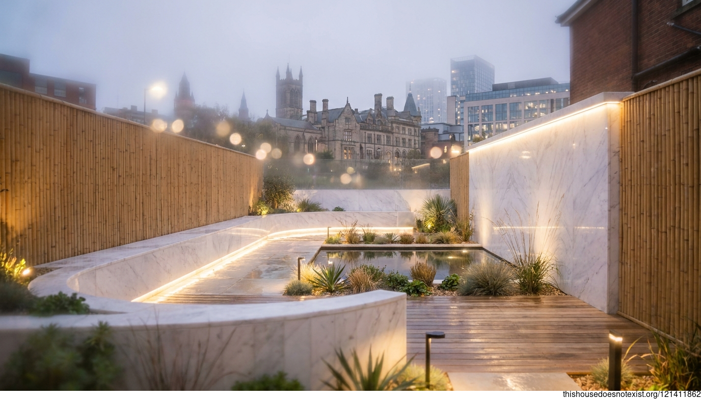 Curved Marble Night Garden, Leeds