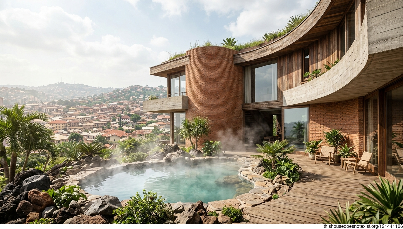 Curved Brick Eco-House, Ibadan Noon