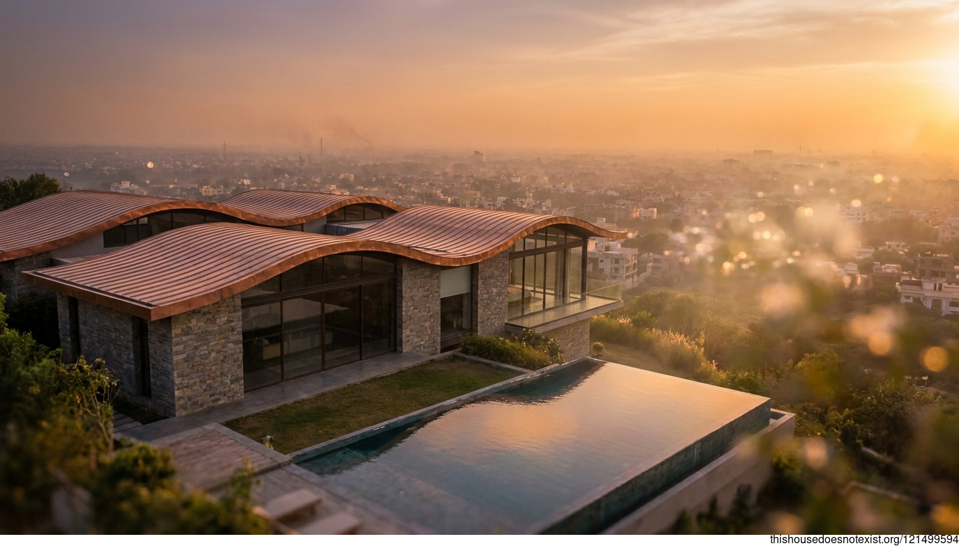 Curved Copper Sunset Haven