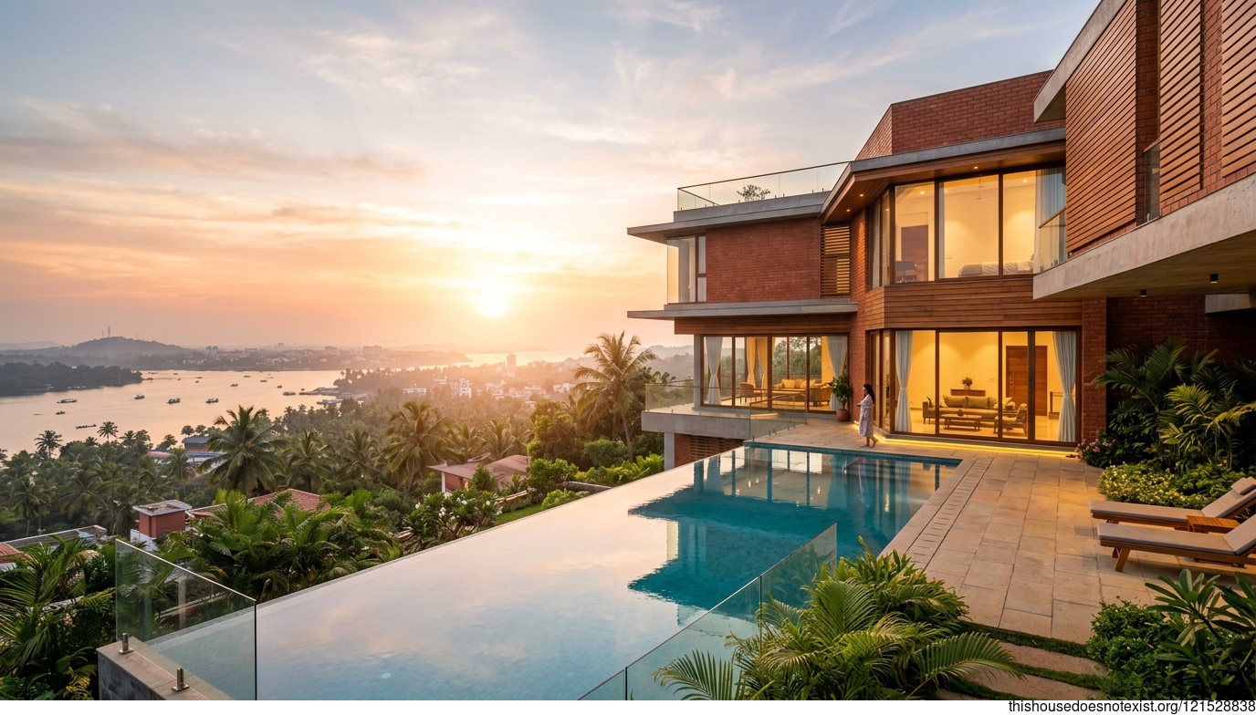 Modern Kerala Villa at Sunrise