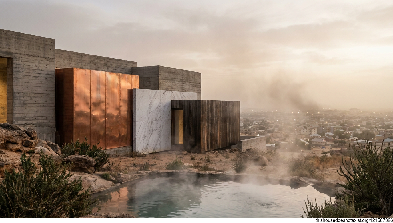 Brutalist Kano Residence with Copper and Spring