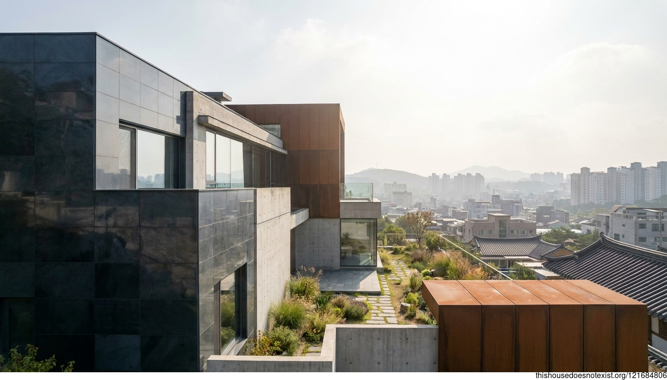 Polished Slate & Corten Steel