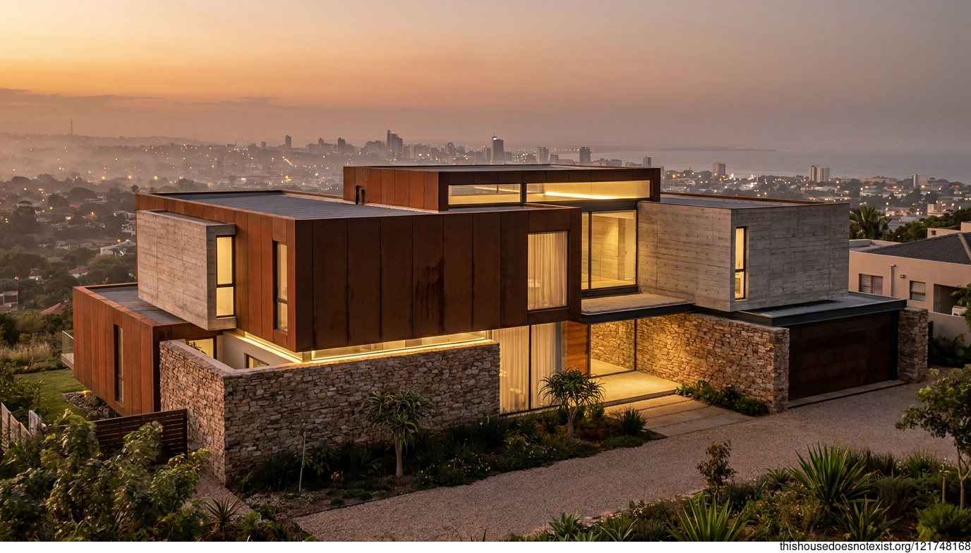 Corten, Stone, Concrete Sunset