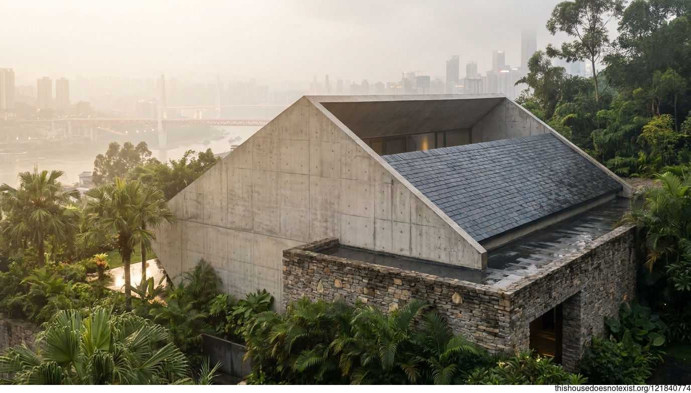 Chongqing Concrete Triangle Daylight Home