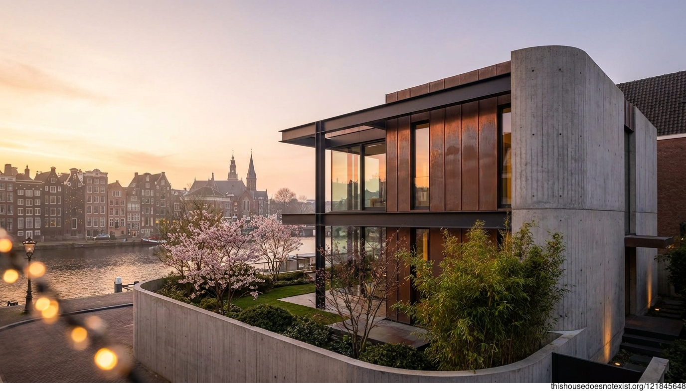 Circular Concrete Sunset House in Amsterdam