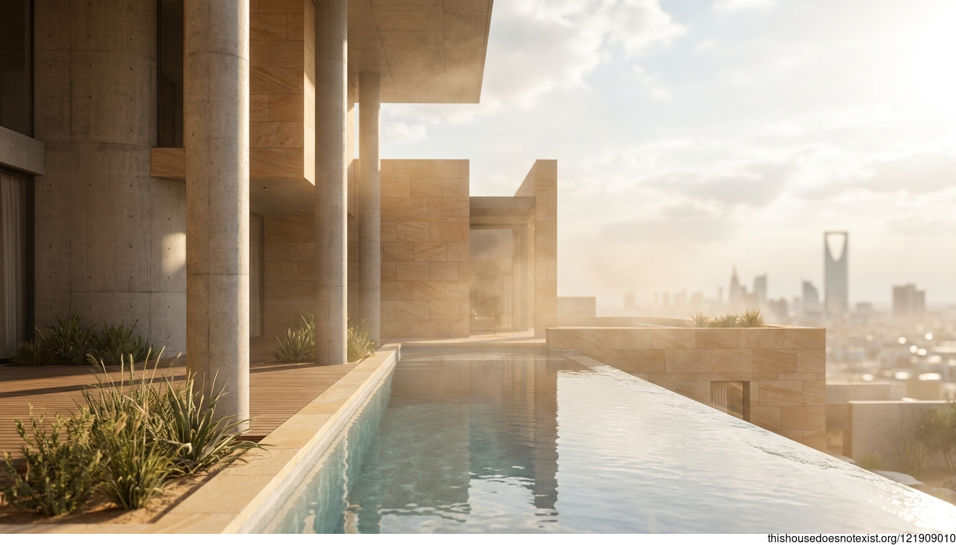 Modern Concrete Oasis, Riyadh