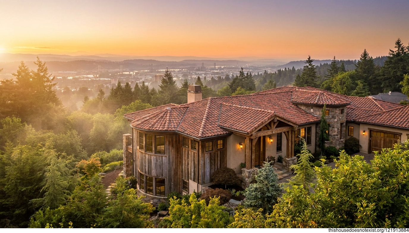 Curved Cedar Mediterranean Sunset Portland