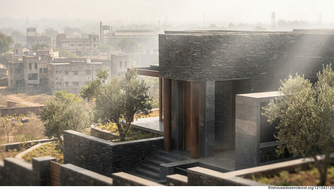Mediterranean Minimalism in Black Granite